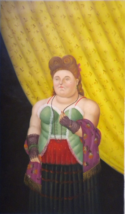 store falso d'autore Society Lady III 50x90 di Fernando Botero